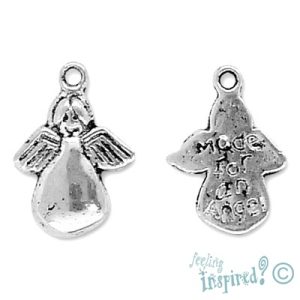 Metal 'made for an angel' charm - Qty: 25 pcs. - LF0485