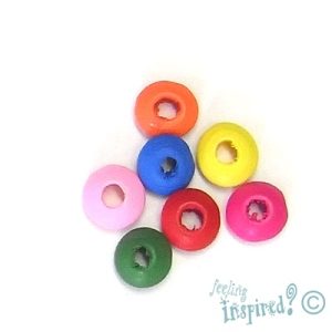Assorted wooden beads 8mm x 4mm - Qty: 1,600 pcs. - WB0083