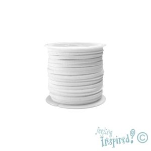 Flat suedette cord -White- Qty: 5m - ST0848
