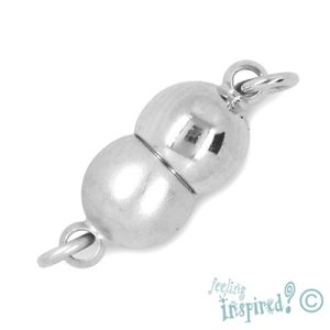 Half frosted magnetic clasp 6mm x 9mm - FI7446