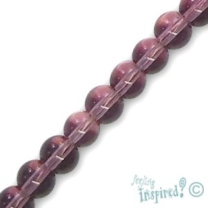 Glass ball bead 6mm -Purple- Qty: 55 pcs. - GB1456
