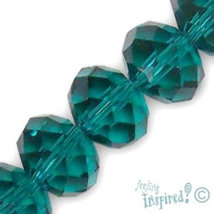 Faceted glass rondelle bead 14mm x 10mm -Sea Green - Qty: 28 pcs. - GB1556