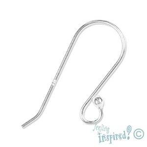 925 Sterling silver earring hook 25mm - Qty: 5 pair - SS0065B