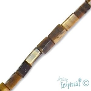 Rectangular tiger's eye bead - Qty: 56 pcs. - GE0622