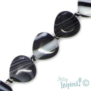 Agate heart bead - Qty: 29 pcs. - GE0629