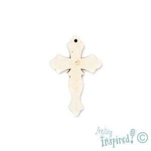 Simulated howlite cross pendant 29mm x 44mm x 5mm - GE0641