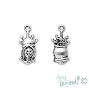 Metal 'bead queen' charm - Qty: 37 pcs. - LF0469