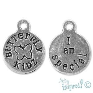 Metal 'butterfly kidz/I am special' charm - Qty: 20 pcs. - LF0484