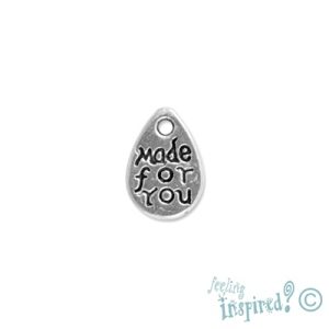 Metal 'made for you' charm - Qty: 75 pcs. - LF0512
