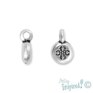 Round metal charm - Qty: 50 pcs. - LF0537