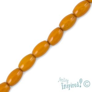 Oblong simulated amber bead - Qty: 65 pcs. - RE0001