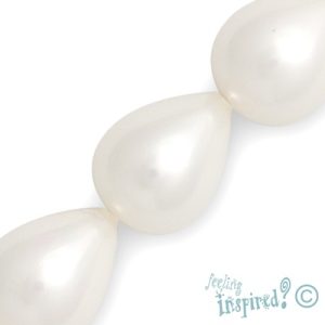 Drop shell-based pearl bead 13mm x 16mm - Qty: 24 pcs. - SH1312