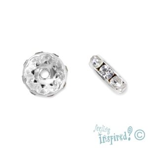 Diamante-set rondelle bead 10mm x 4mm - Qty: 30 pcs. - FE1200