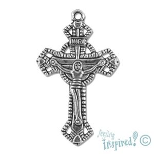 Metal crucifix pendant - Qty: 20 pcs. - LF0630