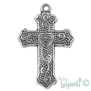 Metal cross pendant - Qty: 6 pcs. - LF0631