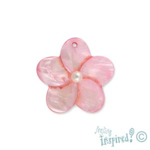 Shell & pearl flower pendant Pink & White - Qty: 2 pcs. - SH3072