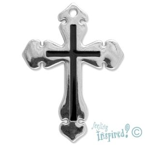 Metal cross pendant - Qty: 2 pcs. - LF0552