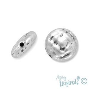 Round beaten metal Bali bead - Qty: 18 pcs. - LF0563