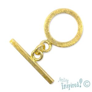 Hand-made Indian brushed gold plated sterling silver toggle clasp - SS1001