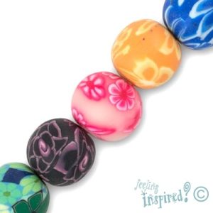 Assorted fimo ball beads 11mm - Qty: 40 pcs. - FM0014