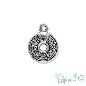 Round metal charm - Qty: 25 pcs. - LF0591