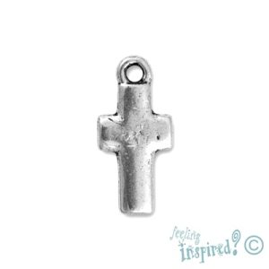 Metal cross charm 9mm x 19mm - Qty: 43 pcs. - LF0366