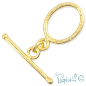 Hand-made Indian brushed gold plated sterling silver toggle clasp - SS1003