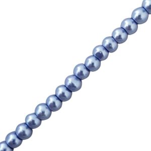 Round glass-based pearl bead 4mm - Blue - Qty: 100 pcs. - GR0014