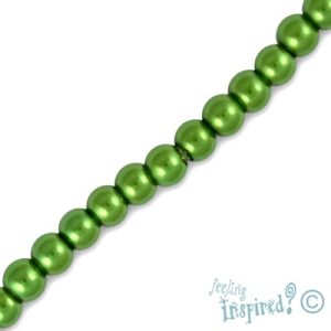 Round glass-based pearl bead 4mm -Apple Green - Qty: 100 pcs. - GR0017