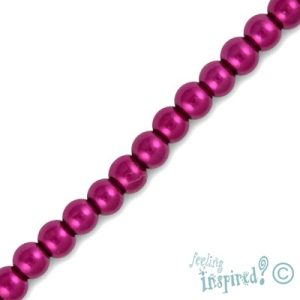 Round glass-based pearl bead 4mm  -Magenta- Qty: 100 pcs. - GR0019