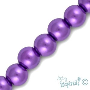 Round glass-based pearl bead 8mm  -Purple- Qty: 50 pcs. - GR0061