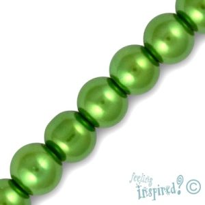 Round glass-based pearl bead 8mm -Apple Green - Qty: 50 pcs. - GR0064