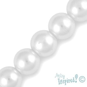 Round glass-based pearl bead 10mm  -White- Qty: 40 pcs. - GR0106