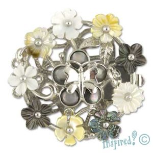 3 strand mother of pearl-set push clip - FE0434