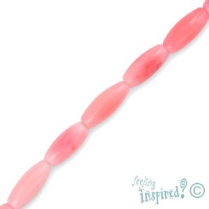 Oblong dyed sea bamboo bead 4mm x 9mm - Qty: 43 pcs. - SH1412