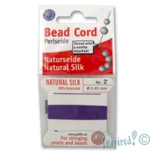 Griffin silk beading thread with needle no. 2 - Qty: 2m - ST0887