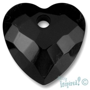 Faceted glass heart pendant - FP0163
