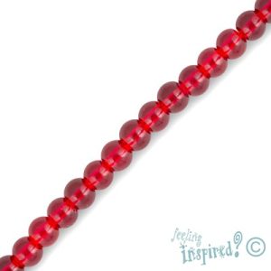 Glass ball bead cherry red 4mm - Qty: 84 pcs. - GB7020