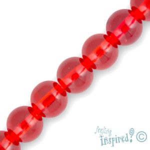 Glass ball bead 8mm  -Fire Engine Red- Qty: 42 pcs. - GB1117