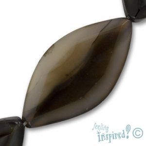 Flat faceted marquise agate bead - Qty: 8 pcs. - GE0787