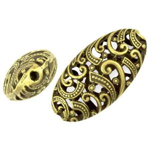 Oval Bali bead - Qty: 3 pcs. - LF0651