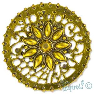 Round metal flower pendant - Qty: 2 pcs. - LF0667