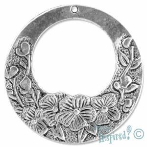 Metal flower hoop pendant - Qty: 3 pcs. - LF0694