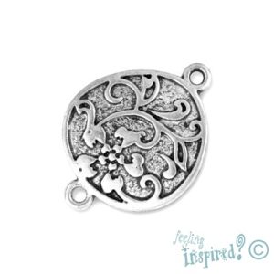Metal flower spacer 17mm x 23mm x 2mm - Qty: 15 pcs. - LF0696