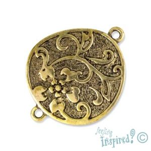Metal flower spacer 22mm x 27mm x 3mm - Qty: 7 pcs. - LF0699