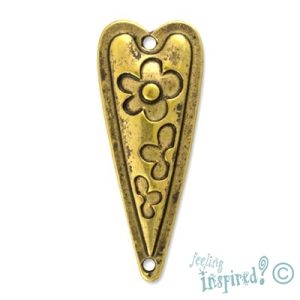 Metal heart spacer - Qty: 15 pcs. - LF0705