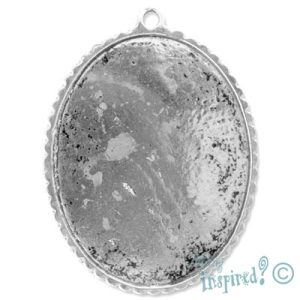 Oval altered art pendant frame 43mm x 58mm x 2mm - LF0730