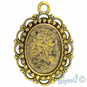 Oval altered art pendant frame - Qty: 5 pcs. - LF0745