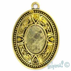 Oval altered art pendant frame - Qty: 3 pcs. - LF0757