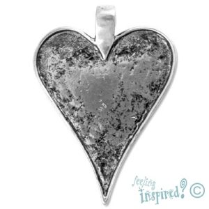 Heart altered art pendant frame - Qty: 2 pcs. - LF0770
